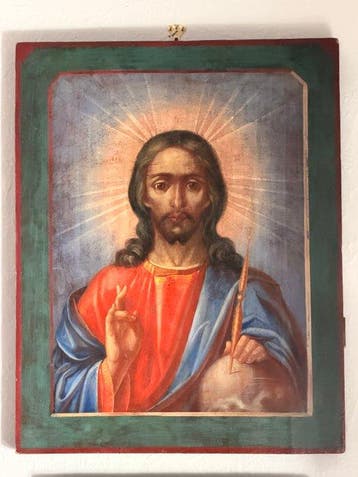 Icoon - Christus Pantokrator - Hout - Christus, Antiek en Kunst