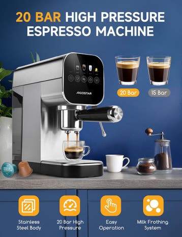 Koffiemachine - Espressomachine - Pistonmachine - met melkop, Witgoed en Apparatuur, Koffiezetapparaten, Verzenden, Zo goed als nieuw