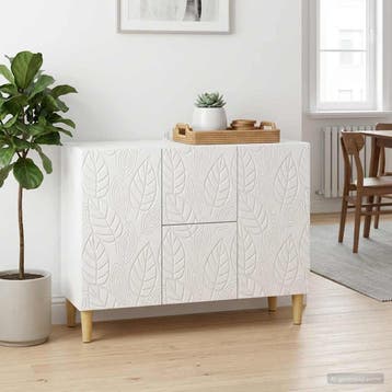 vidaXL Dressoir Hoogglans Wit 89 x 34,5 x 60 cm Bewerkt hout, Huis en Inrichting, Kasten | Dressoirs, Verzenden, Nieuw, Overige houtsoorten