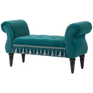 TRUUSK Luxe Gestoffeerde Bank - Fluweel Look - 117 x 40 x 58, Huis en Inrichting, Verzenden, Nieuw