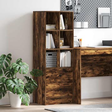 vidaXL buffetkast met lade Gerookt eiken 45,5 x 34 x 127 cm, Huis en Inrichting, Kasten | Buffetkasten, Minder dan 50 cm, Verzenden