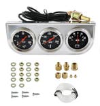 3 meter set oliedruk,temp,amps chroom/zwart analoog, Ophalen of Verzenden, Nieuw