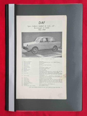 Vraagbaak DAF typen Daffodil, Bestelwagen, Combi, 1963-1964, Auto diversen, Handleidingen en Instructieboekjes, Verzenden