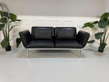 Brühl Roro Leren Bruine Sofa met Wielen, Tweepersoons, Leer, Ophalen of Verzenden, Zo goed als nieuw