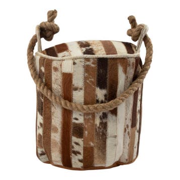 Deurstopper koeleer patchwork bruin/wit 20x20x20cm (bos, Verzenden, Nieuw