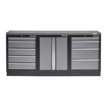Werkbank set met MDF werkblad met RVS plaat omkleed,, Doe-het-zelf en Verbouw, Werkbanken, Ophalen of Verzenden, Nieuw