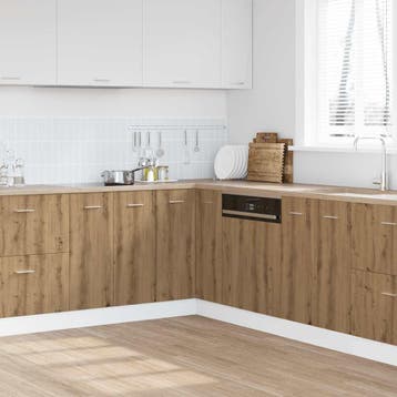 vidaXL Keukenkastje Lyon 75,5x75,5x81,5 cm bewerkt hout, Verzenden, Nieuw, Bruin