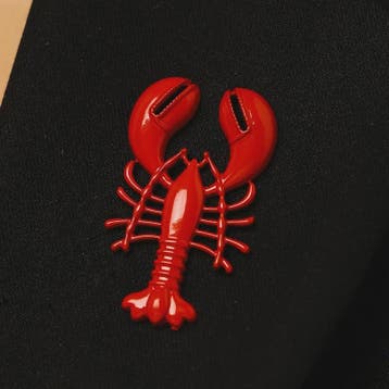 Set Rode Kreeft & Krab Broches - Zomer Accessoires voor Dame