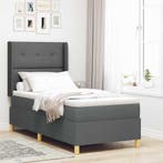 vidaXL Boxspringbed met matras Donkergrijs 80 x 200 cm Stof, Verzenden, Nieuw, Grijs, Stof