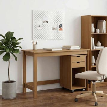 vidaXL Bureau Kas Set 2 st HoningBruin Massief grenenhout, Verzenden, Nieuw