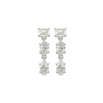 Oorbellen - 14 karaat Witgoud - 1.85ct. tw. Diamant, Nieuw