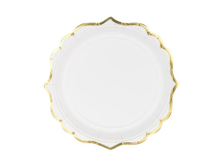 Witte Bordjes met Gouden rand, Kleding | Dames, Carnavalskleding en Feestkleding, Nieuw, Ophalen of Verzenden