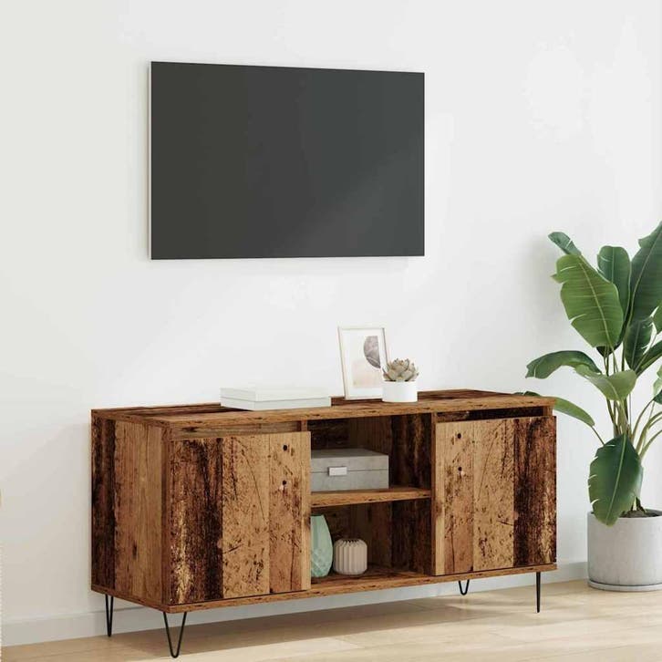 vidaXL TV-kast Oud Hout 104 x 35 x 50 cm Bewerkt hout, Huis en Inrichting, Kasten | Televisiemeubels, Nieuw, Minder dan 50 cm