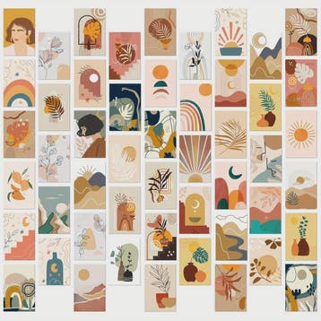 50x Postcard Set - Abstracte Kunst & Esthetische Wanddecorat, Verzenden, Gelopen