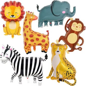 Ballonnen en slinger set Jungle animals 5-delig, Ophalen of Verzenden, Nieuw, Versiering, Verjaardag