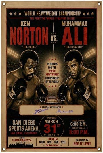 Boxing - Ken Norton y Muhammad Ali - 1973 - Poster, Nieuw