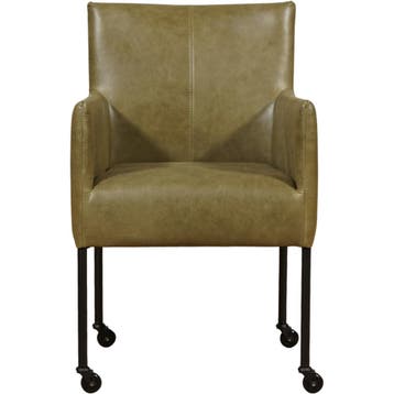 Leren eetkamerstoel Desire - Vintage Olive (olijf/groen) -, Overige kleuren, Bohemian, Industrieel, Modern, Scandinavisch, Nieuw