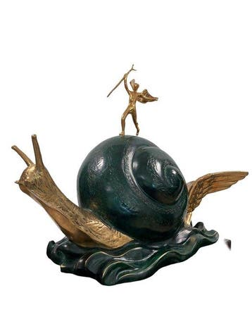 Salvador Dali (1904-1989) - sculptuur, Snail and the Angel -