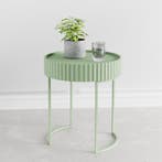 Bijzettafel Rill rond 46x40 cm mintgroen [en.casa], Huis en Inrichting, Tafels | Bijzettafels, Verzenden, Nieuw