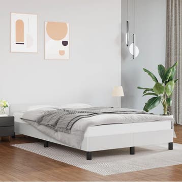 vidaXL Bedframe zonder matras 120x190 cm kunstleer wit, Overige materialen, Verzenden, Wit, Nieuw