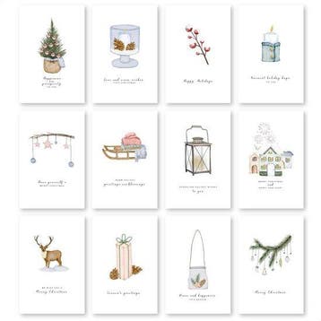 2dekans | Partizzle 36x Luxe Kerstkaarten met Enveloppen Set, Diversen, Ophalen of Verzenden, Zo goed als nieuw