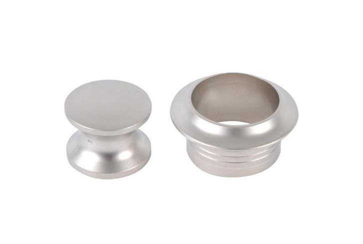 Knop+Ring Pushlock Zilver Mat 2st., Caravans en Kamperen, Camper-accessoires, Nieuw, Ophalen of Verzenden
