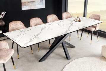 Uitschuifbare eettafel MARVELOUS 180-220-260cm wit marmer, Huis en Inrichting, Tafels | Eettafels, Ophalen of Verzenden, Nieuw