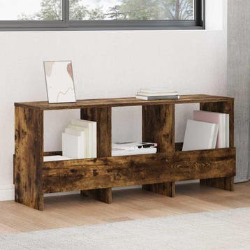 vidaXL Tijdschrift Rek Gerookt eiken 102 x 30 x 45 cm, Verzenden, Nieuw