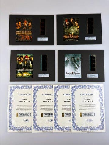 Pirates of the Caribbean – Rare Set of 4 Mounted 35mm Film, Nieuw
