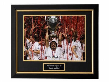 AC Milan - Paolo Maldini Signed AC Milan Football Photo: UCL, Verzamelen, Nieuw