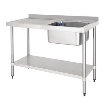 RVS spoeltafel met afdruiprek | 1200mm Vogue, Verzenden, Nieuw in verpakking