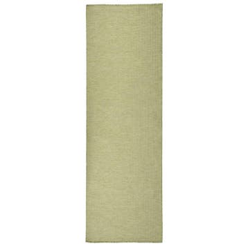 vidaXL Buitenkleed platgeweven 80x250 cm groen, Verzenden, Nieuw, Groen