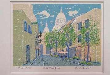 Kotaro Yoshioka - Gelimiteerde oplage zeefdruk Montmartre