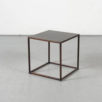 Bijzettafel Solidesk - Bruin metaal - 40 x 40 cm, Ophalen of Verzenden, Nieuw