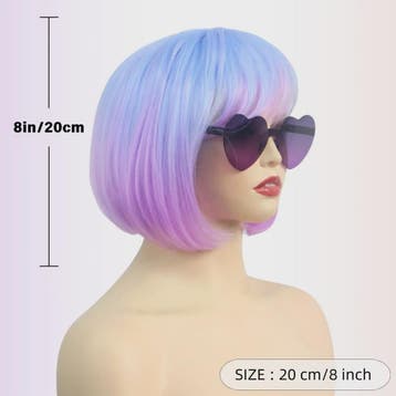 Stijlvolle Gradient Bob Pruik met Pony - Synthetisch Haar vo, Verzenden, Nieuw