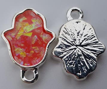 2x Hanger van een Hamsa hand van Fatima 17,8 mm x 12,75 m..., Ophalen of Verzenden, Nieuw, Kraal