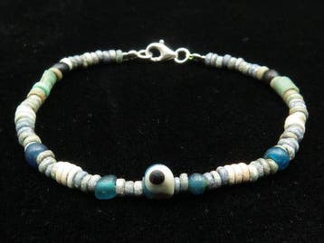 Oud-Egyptisch Armband gemaakt van glas en faience, Sieraden, Tassen en Uiterlijk, Antieke sieraden