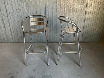 Stapelbare aluminium Barkruk barstoelen rug- armleuning, Ophalen of Verzenden, Nieuw