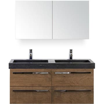 Seville Badmeubelset 120 cm - 4 Laden Tabacco - Wastafel, Huis en Inrichting, Ophalen of Verzenden, Nieuw