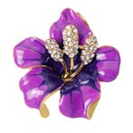 Fako Bijoux - Broche - Orchidee - 47x50mm - Paars, Verzenden, Nieuw