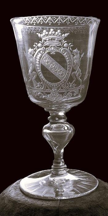Wijnglas - Goblet - Glas - Wapenglas Hertog