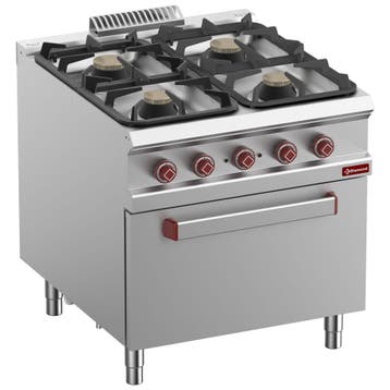 Gasfornuis Met 4 Branders Op Elektrische Oven GN 2/1, Ophalen of Verzenden, Nieuw in verpakking