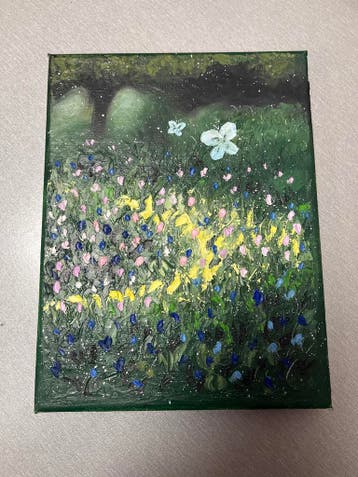 Vlinder landschap canvas schilderij 15x20 cm, Ophalen of Verzenden, Nieuw