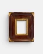 Lijst - Hout - gegraveerde vergulde messing