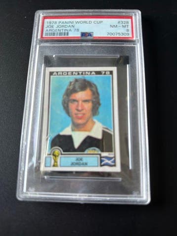 1978 Panini Argentina 78 World Cup Joe Jordan - PSA 8 Graded, Verzamelen, Nieuw