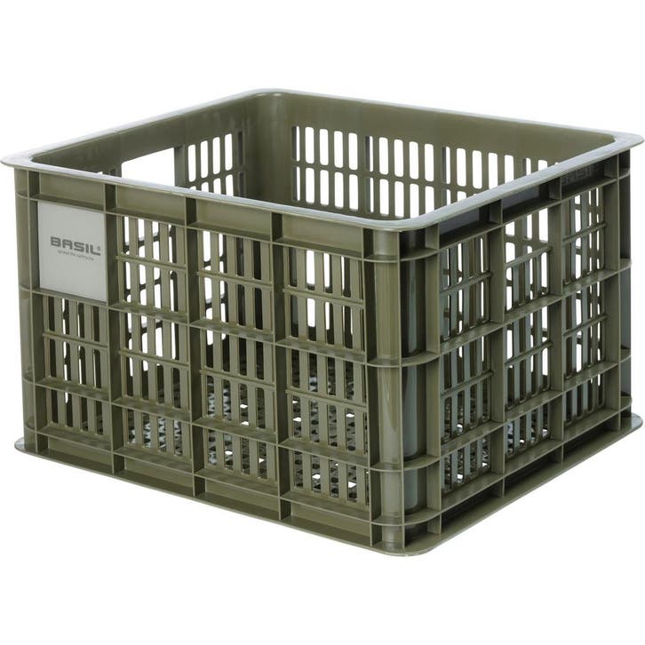 Basil Transport Fietskrat M  medium Moss Green, Fietsen en Brommers, Fietsaccessoires | Fietsmanden, Nieuw, Verzenden