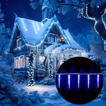 Kerstballenverlichting 80 LED´s Blauw 13m (Kerst artikelen), Verzenden, Nieuw