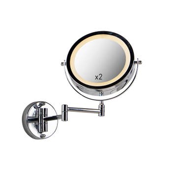 Design wandspiegel chroom incl. LED dim to warm verstelbaar, Huis en Inrichting, Woonaccessoires | Spiegels, Verzenden, Nieuw