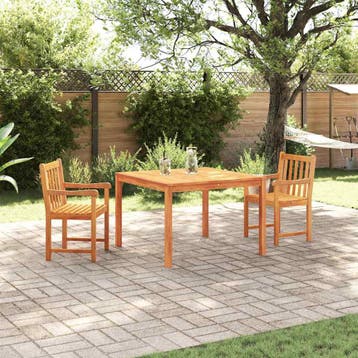 vidaXL Tuin eettafelset 3 st Bruin Massief acaciahout, Verzenden, Nieuw, 3 zitplaatsen