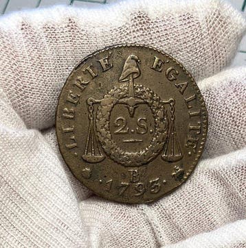 Frankrijk. Nationale Conventie (1792-1795). 2 Sols 1793-B,